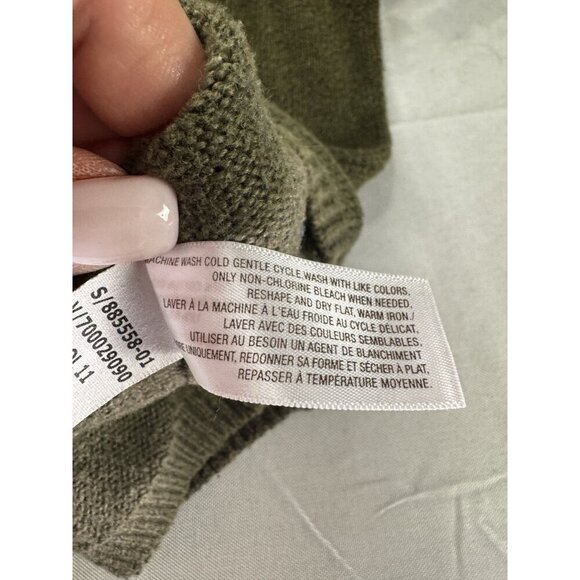 Old Navy Womens Olive Green V Neck V Back Sweater M Preppy Y2K Classic Minimal - Picture 7 of 8